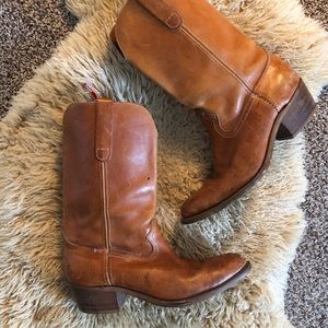 Vintage Leather Cowboy Boots